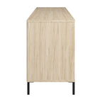 Natural Elm 58" TV Stand with Doors and Shelves, Fits 1 Room