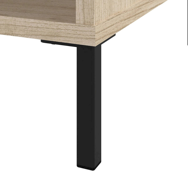 Natural Elm 58" TV Stand with Doors and Shelves, Fits 1 Room