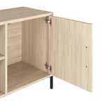 Natural Elm 58" TV Stand with Doors and Shelves, Fits 1 Room
