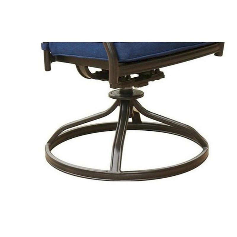 Blue Outdoor Patio Swivel Dining Chair with Cushion, Set of 2