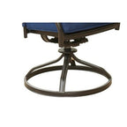 Blue Outdoor Patio Swivel Dining Chair with Cushion, Set of 2