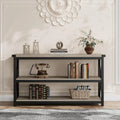 Grey/Brown 3-Tier Console Table, Industrial Style, 1-Person Assembly