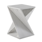 Natural Wood & Black Twisted-Leg Square End Table, Single