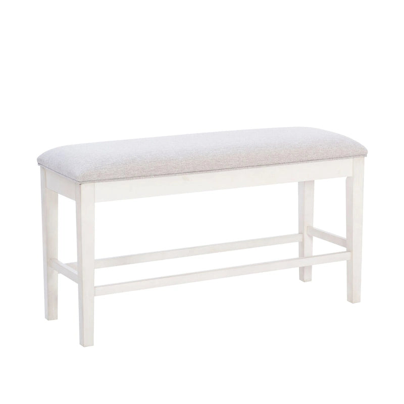 White/Grey Upholstered Storage Counter Bench, 2-Seat