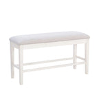 White/Grey Upholstered Storage Counter Bench, 2-Seat