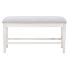 White/Grey Upholstered Storage Counter Bench, 2-Seat