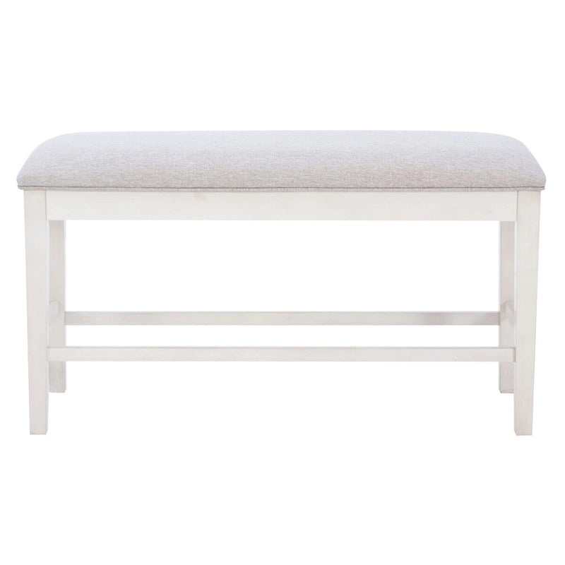 White/Grey Upholstered Storage Counter Bench, 2-Seat