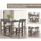 Brown/Grey Farmhouse Counter Height 5-Piece Dining Set, Seats 4