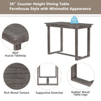 Brown/Grey Farmhouse Counter Height 5-Piece Dining Set, Seats 4