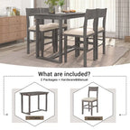 Brown/Grey Farmhouse Counter Height 5-Piece Dining Set, Seats 4