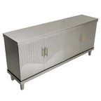 Olive Green / Champagne 4-Door Storage Cabinet, Minimalist Style, Single Room Use