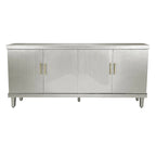Olive Green / Champagne 4-Door Storage Cabinet, Minimalist Style, Single Room Use