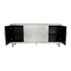 Olive Green / Champagne 4-Door Storage Cabinet, Minimalist Style, Single Room Use