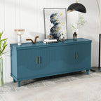 Olive Green / Champagne 4-Door Storage Cabinet, Minimalist Style, Single Room Use