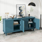 Olive Green / Champagne 4-Door Storage Cabinet, Minimalist Style, Single Room Use