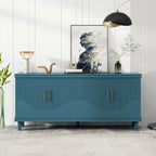 Olive Green / Champagne 4-Door Storage Cabinet, Minimalist Style, Single Room Use