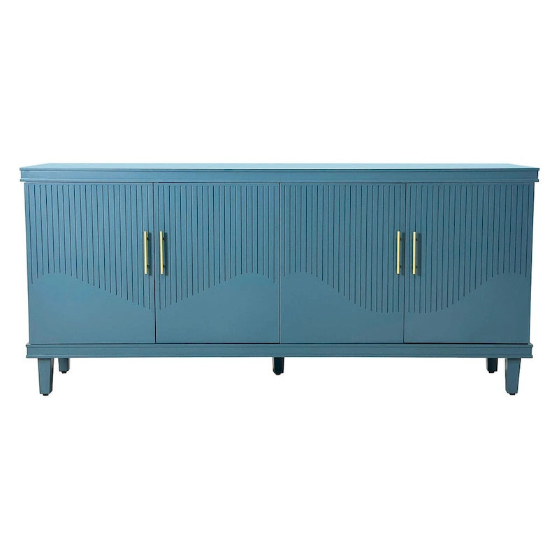 Olive Green / Champagne 4-Door Storage Cabinet, Minimalist Style, Single Room Use