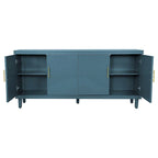 Olive Green / Champagne 4-Door Storage Cabinet, Minimalist Style, Single Room Use