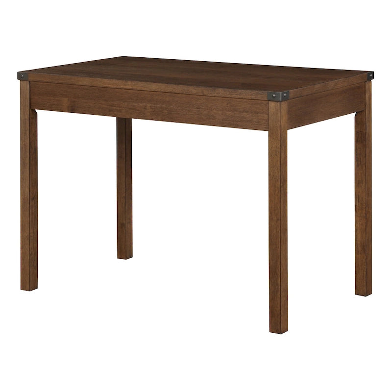 Brown Oak Writing Desk with Drawer, Single-User, Modern Rustic Style