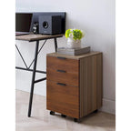 Brown/Black/White 3-Drawer Rolling File Cabinet, Locking Wheels, A4 & Letter Size, 1-Person