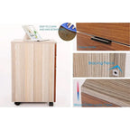 Brown/Black/White 3-Drawer Rolling File Cabinet, Locking Wheels, A4 & Letter Size, 1-Person
