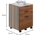 Brown/Black/White 3-Drawer Rolling File Cabinet, Locking Wheels, A4 & Letter Size, 1-Person