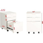 Brown/Black/White 3-Drawer Rolling File Cabinet, Locking Wheels, A4 & Letter Size, 1-Person