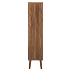 Walnut 3-Tier Bookcase with Splayed Legs, Single