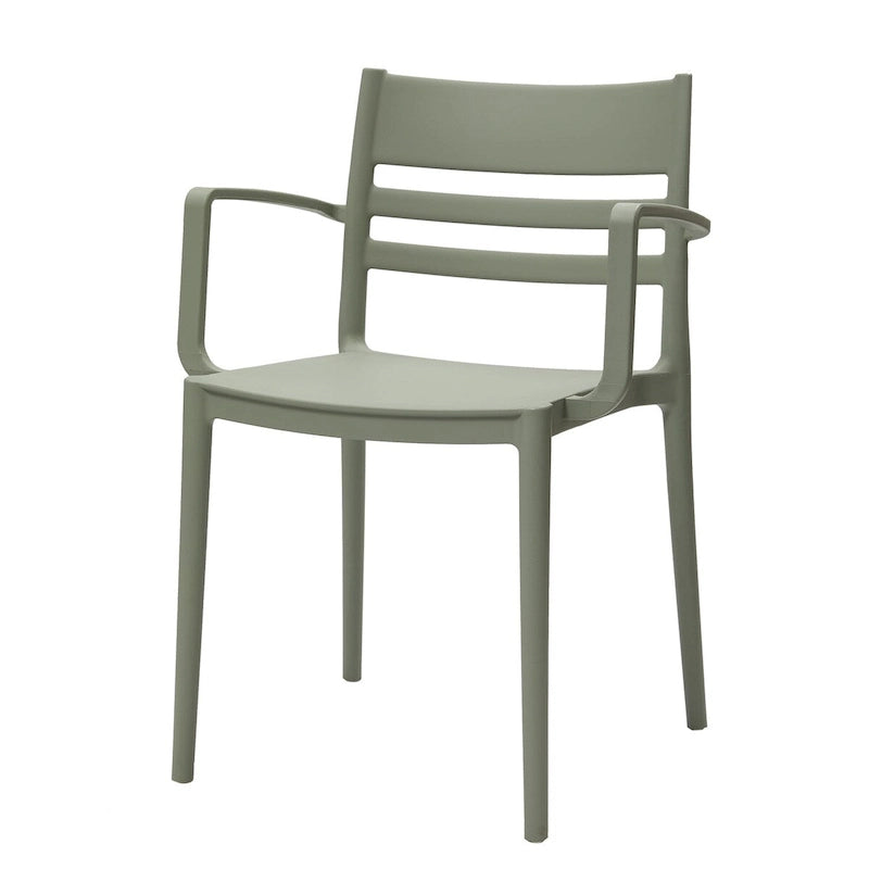 Grey & White Midcentury Polypropylene Side Chair, Set of 4