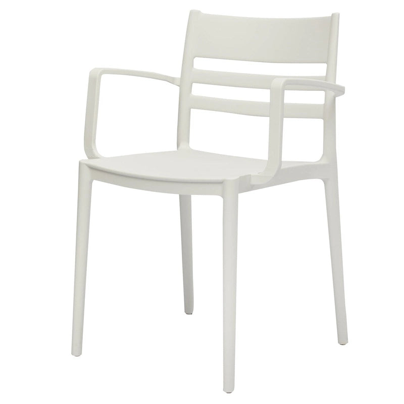 Lot de 4 chaises d'appoint gris et blanc en polypropylène style Mid-century