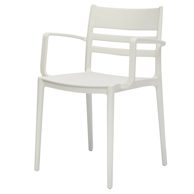 Grey & White Midcentury Polypropylene Side Chair, Set of 4