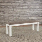 Carbon Gray & White Trestle Dining Table Set, Ladder Back Chairs, Seats 4–6
