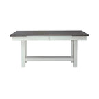 Carbon Gray & White Trestle Dining Table Set, Ladder Back Chairs, Seats 4–6
