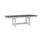 Carbon Gray & White Trestle Dining Table Set, Ladder Back Chairs, Seats 4–6