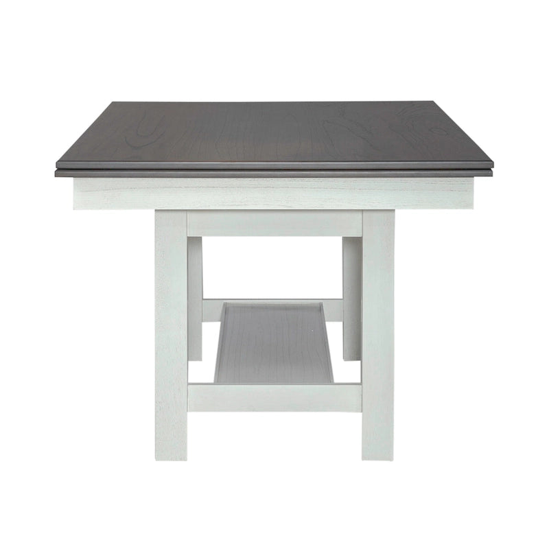 Carbon Gray & White Trestle Dining Table Set, Ladder Back Chairs, Seats 4–6