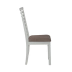Carbon Gray & White Trestle Dining Table Set, Ladder Back Chairs, Seats 4–6