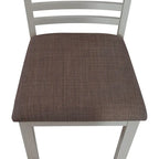 Carbon Gray & White Trestle Dining Table Set, Ladder Back Chairs, Seats 4–6