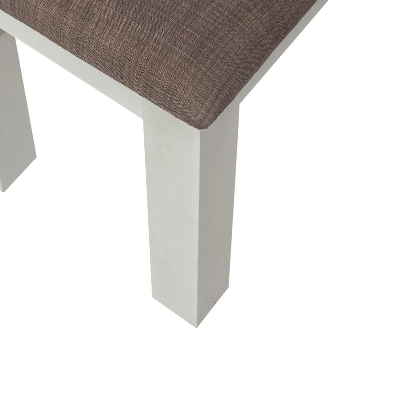 Carbon Gray & White Trestle Dining Table Set, Ladder Back Chairs, Seats 4–6