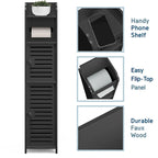 Black / White Floor-Standing Bathroom Storage Cabinet, 1-Person Use, with Toilet Paper Dispenser