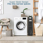 Black / White Floor-Standing Bathroom Storage Cabinet, 1-Person Use, with Toilet Paper Dispenser