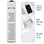 Black / White Floor-Standing Bathroom Storage Cabinet, 1-Person Use, with Toilet Paper Dispenser