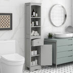 Tall Bathroom Cabinet, Freestanding Storage Cabinet with Drawer& Adjustable Shelf