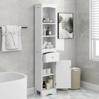 Tall Bathroom Cabinet, Freestanding Storage Cabinet with Drawer& Adjustable Shelf