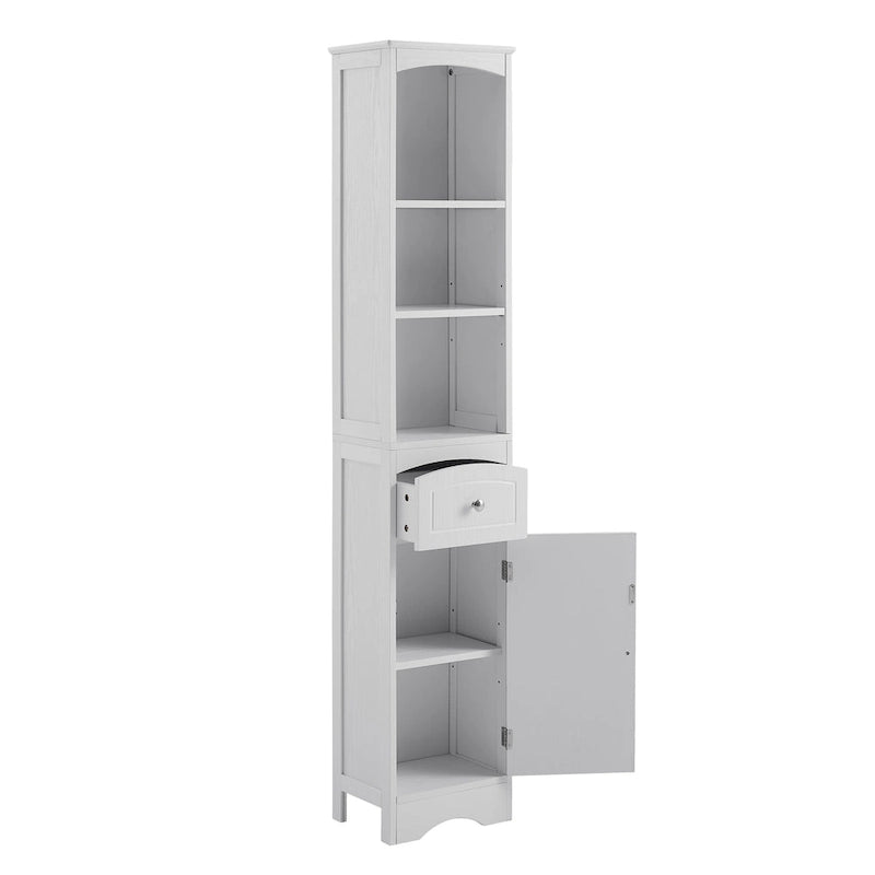 Tall Bathroom Cabinet, Freestanding Storage Cabinet with Drawer& Adjustable Shelf