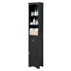 Tall Bathroom Cabinet, Freestanding Storage Cabinet with Drawer& Adjustable Shelf