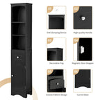 Tall Bathroom Cabinet, Freestanding Storage Cabinet with Drawer& Adjustable Shelf