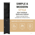 Tall Bathroom Cabinet, Freestanding Storage Cabinet with Drawer& Adjustable Shelf