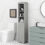 Tall Bathroom Cabinet, Freestanding Storage Cabinet with Drawer& Adjustable Shelf