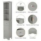 Tall Bathroom Cabinet, Freestanding Storage Cabinet with Drawer& Adjustable Shelf