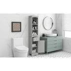 Tall Bathroom Cabinet, Freestanding Storage Cabinet with Drawer& Adjustable Shelf